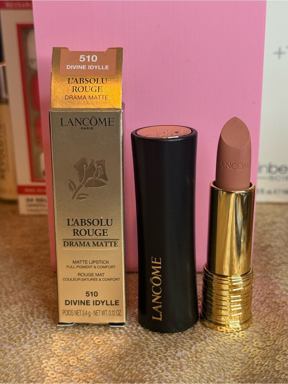 Lancôme L'Absolu Rouge Drama Matte Lipstick - 510 Divine Idylle (Nude Pink)